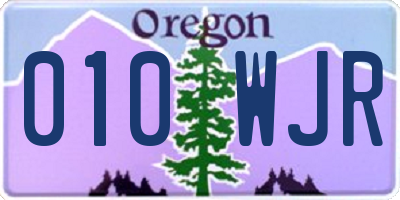 OR license plate 010WJR