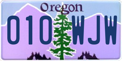 OR license plate 010WJW