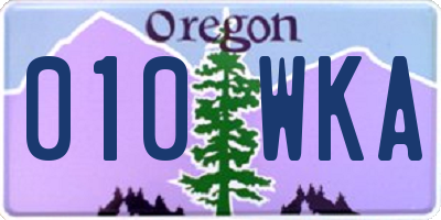 OR license plate 010WKA