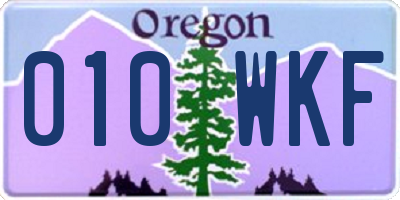 OR license plate 010WKF