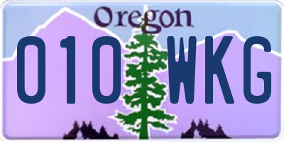 OR license plate 010WKG