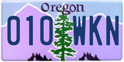 OR license plate 010WKN