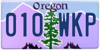 OR license plate 010WKP