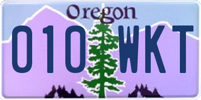 OR license plate 010WKT