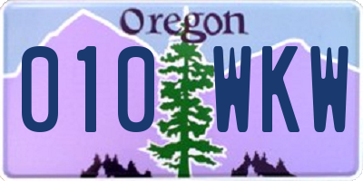 OR license plate 010WKW