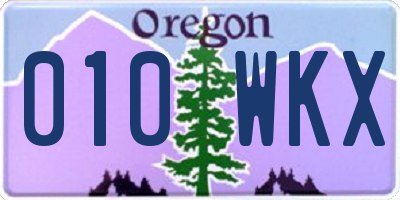 OR license plate 010WKX