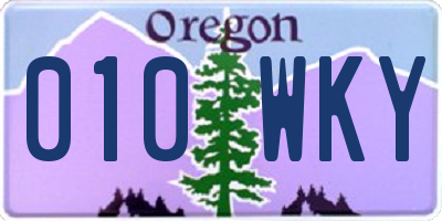 OR license plate 010WKY