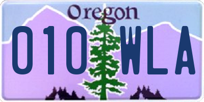 OR license plate 010WLA
