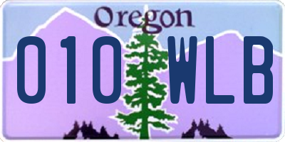 OR license plate 010WLB