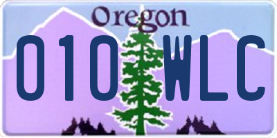 OR license plate 010WLC