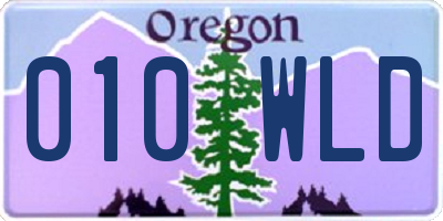 OR license plate 010WLD