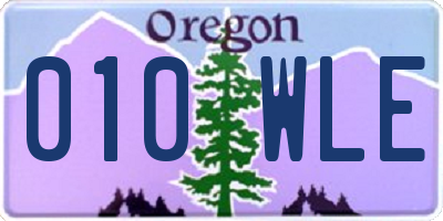 OR license plate 010WLE