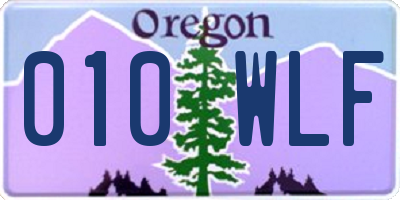 OR license plate 010WLF