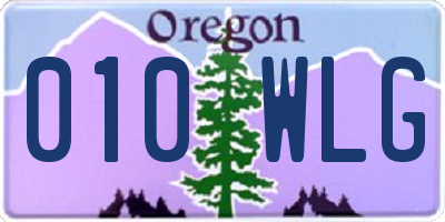 OR license plate 010WLG
