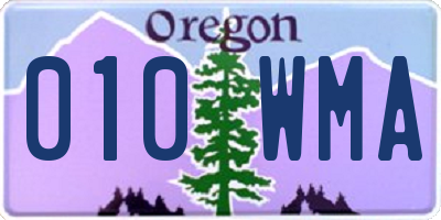 OR license plate 010WMA