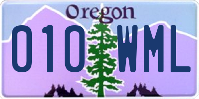 OR license plate 010WML
