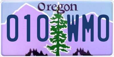 OR license plate 010WMO
