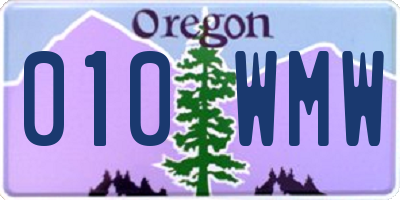 OR license plate 010WMW