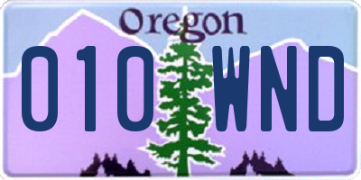 OR license plate 010WND
