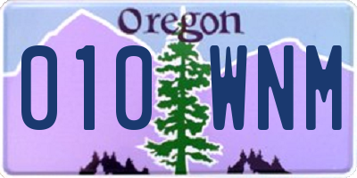 OR license plate 010WNM