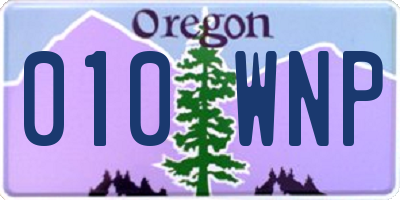 OR license plate 010WNP
