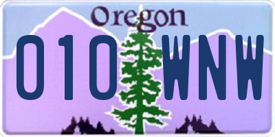 OR license plate 010WNW