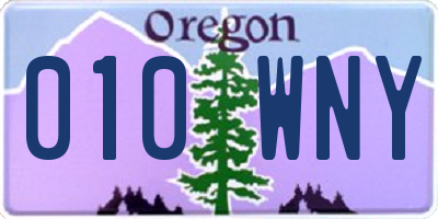 OR license plate 010WNY