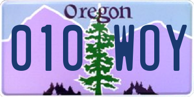 OR license plate 010WOY