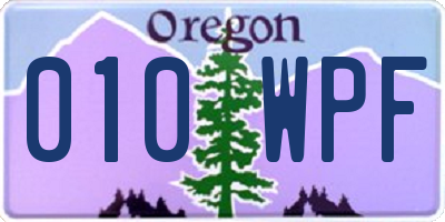 OR license plate 010WPF