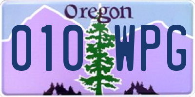 OR license plate 010WPG