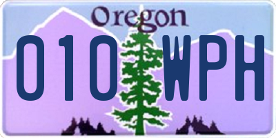 OR license plate 010WPH
