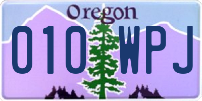 OR license plate 010WPJ