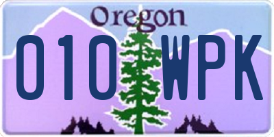 OR license plate 010WPK