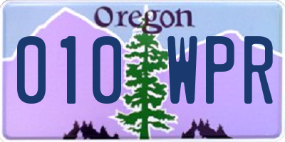 OR license plate 010WPR
