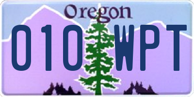 OR license plate 010WPT