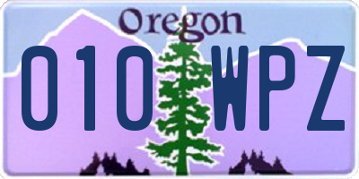 OR license plate 010WPZ