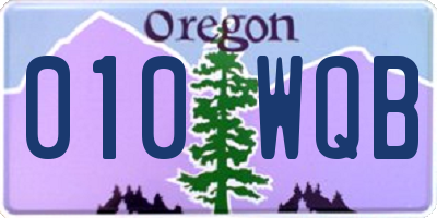 OR license plate 010WQB