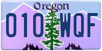 OR license plate 010WQF