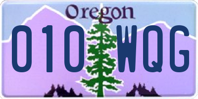 OR license plate 010WQG