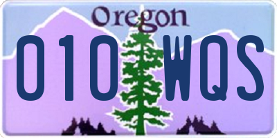 OR license plate 010WQS