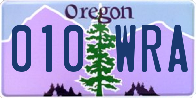 OR license plate 010WRA