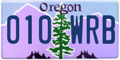 OR license plate 010WRB