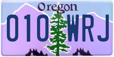OR license plate 010WRJ