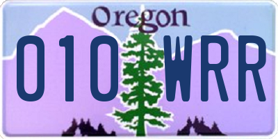 OR license plate 010WRR