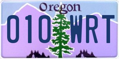 OR license plate 010WRT