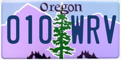 OR license plate 010WRV