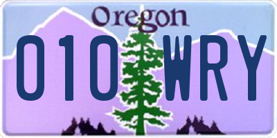 OR license plate 010WRY