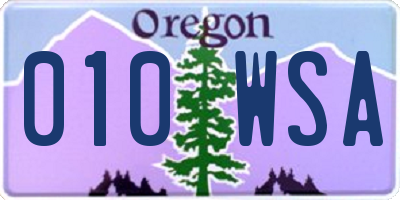 OR license plate 010WSA