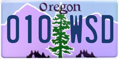 OR license plate 010WSD