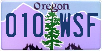 OR license plate 010WSF